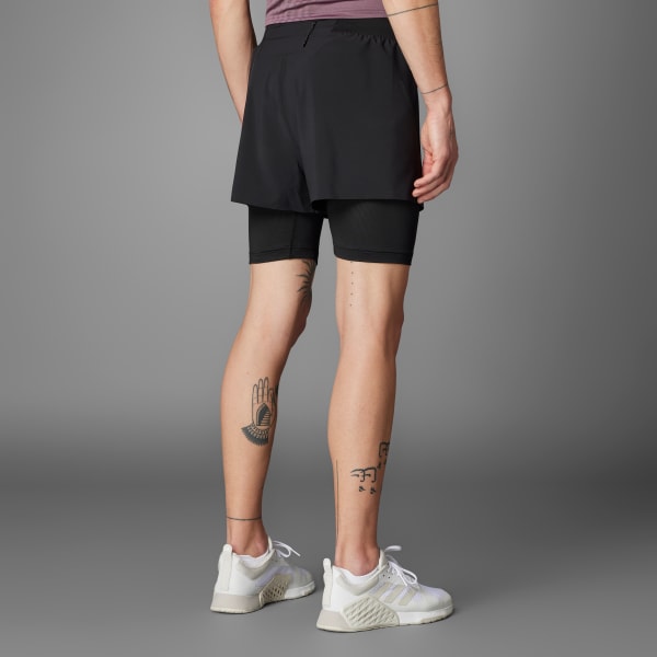 Schwarz HEAT.RDY Two-in-One HIIT Shorts
