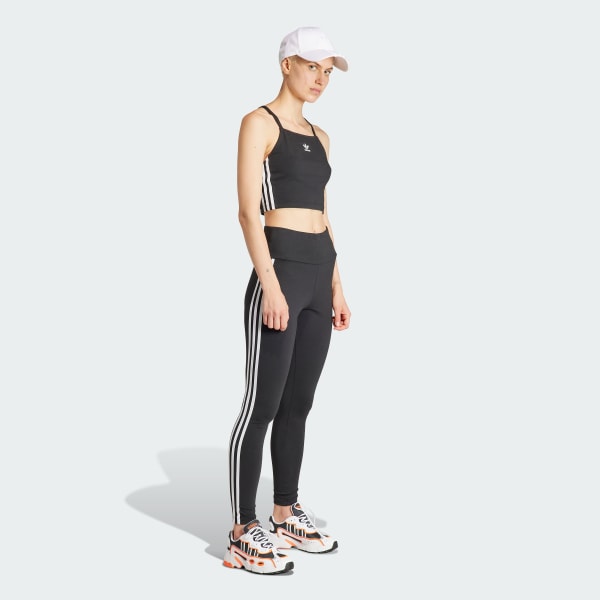 Preto Top Curto 3-Stripes Adicolor