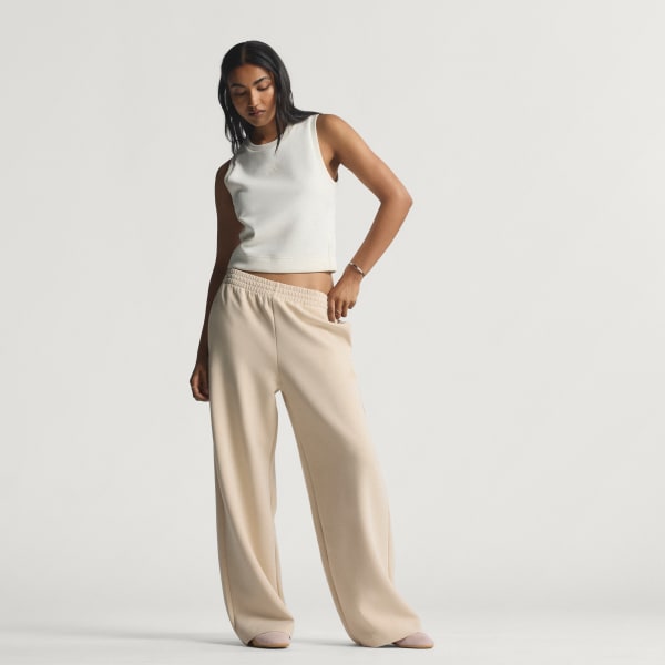 Beige SOFT LUX STRAIGHT LEG PANTS