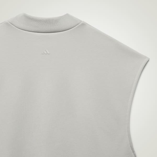Grey adidas Basketball Sleeveless Sweatshirt