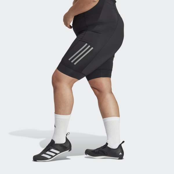 Schwarz The Cycling Padded Trägershorts – Große Größen
