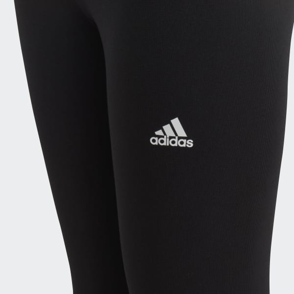 Schwarz Essentials Linear Logo Cotton Leggings