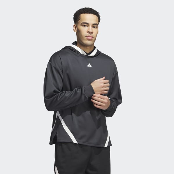 Grey adidas tape online hoodie