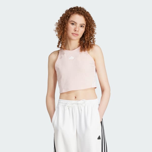 adidas Essentials 3 Stripes Crop Top With Removable Pads Grey adidas Thailand
