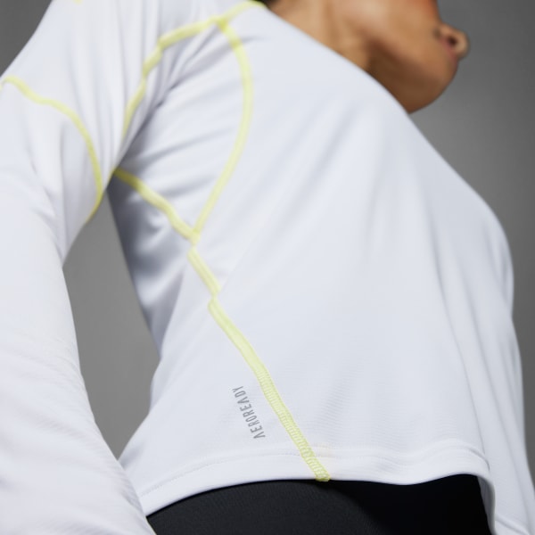 White Adizero Running Long Sleeve Tee
