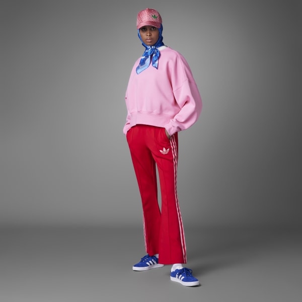 adidas Originals 'adicolor 70s' unisex flared trouser in red