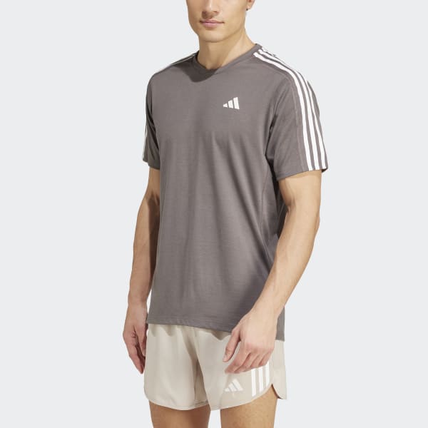 ★adidas★ Own the Run 3S Tee JD2276 CLOTHING - Own the Run 3-Stripes Tee - Purple | adidas Oman