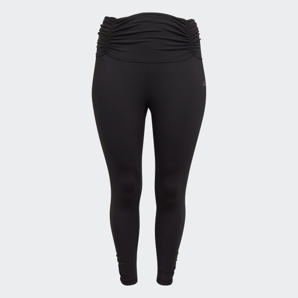 Schwarz Yoga Studio Gathered 7/8-Tight – Große Größen SH529