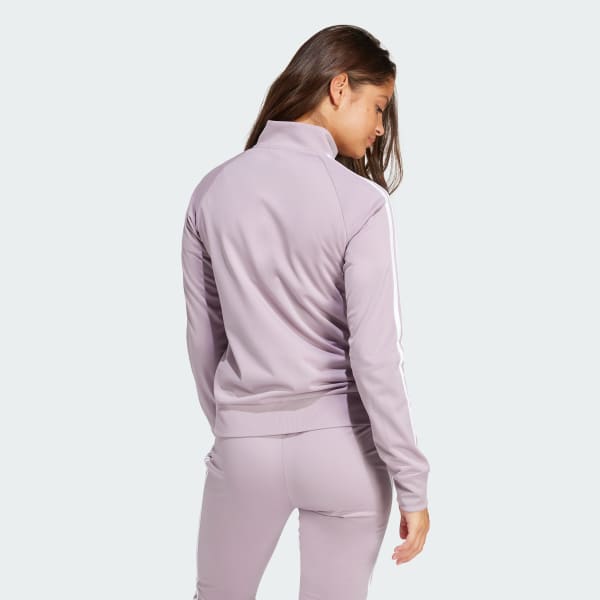 adidas Primegreen Essentials Warm-Up Slim 3-Stripes Track Jacket - Purple |  Women's Lifestyle | adidas US