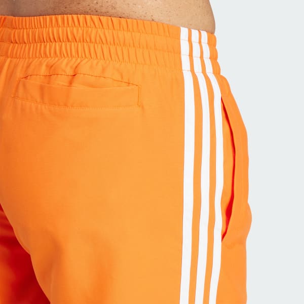 Adidas 3 stripe shorts orange best sale