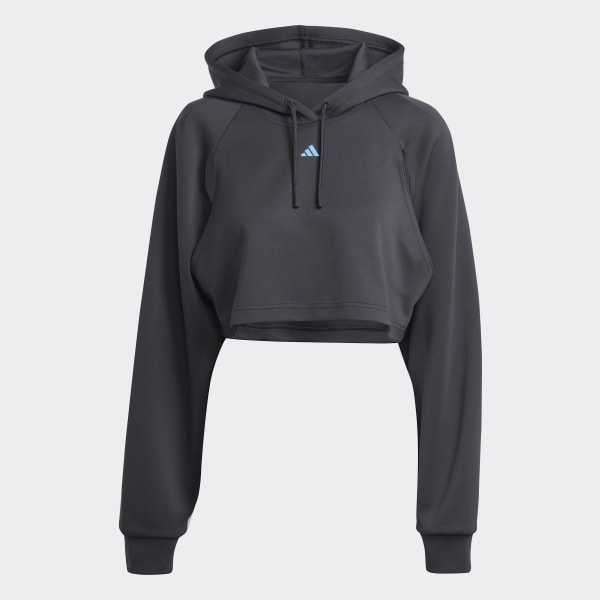 adidas HIIT AEROREADY Crop Training Hoodie Black adidas Thailand