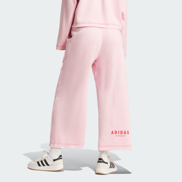 adidas ALL SZN Loose Graphic 7/8 Pants - Pink | Free