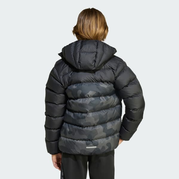 Noir Doudoune duvet synthétique imprimé intégral Enfants