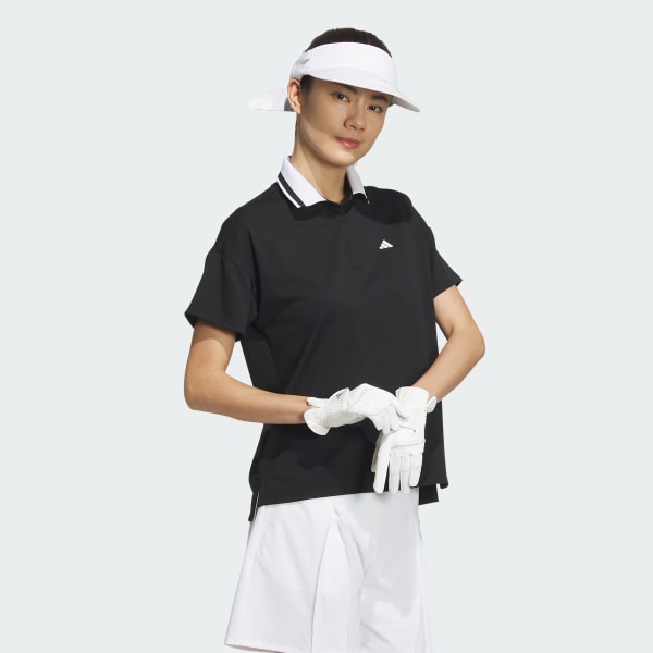 Black Loose Fit Short Sleeve Polo Shirt