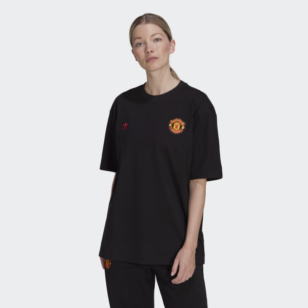 Black Manchester United Essentials Trefoil T-Shirt