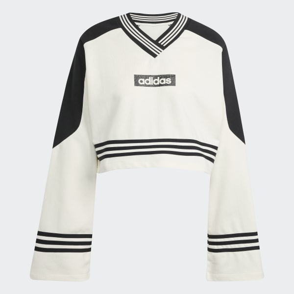 adidas Blocking Crewneck Sweatshirt - White | Free Shipping