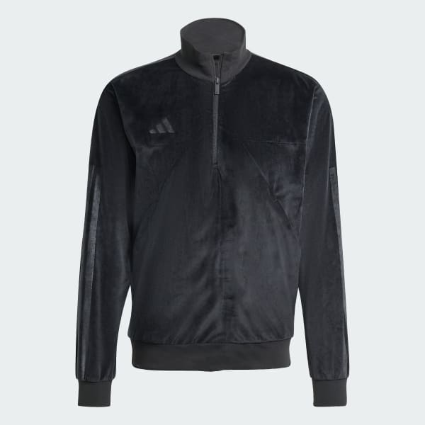 トップス archive adidas velour track jacket black adidas Velour Track Jacket | Urban Outfitters