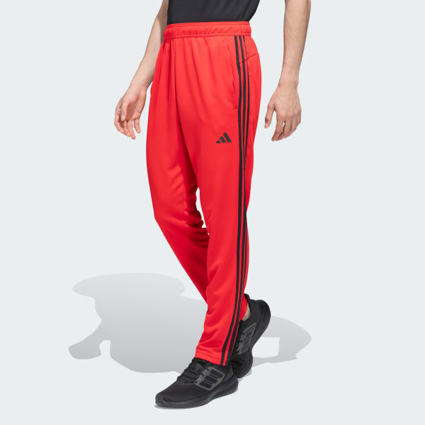 Red TRAINING ESSENTIALS BASE 3 STRIPES PANTS