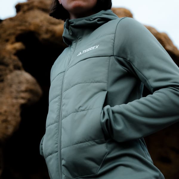 adidas Terrex Multi Hybrid Insulated Hooded Jacket Green Free Shipping with adiClub adidas US