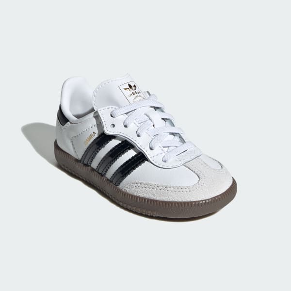 White Samba OG Comfort Closure Elastic Lace Shoes Kids