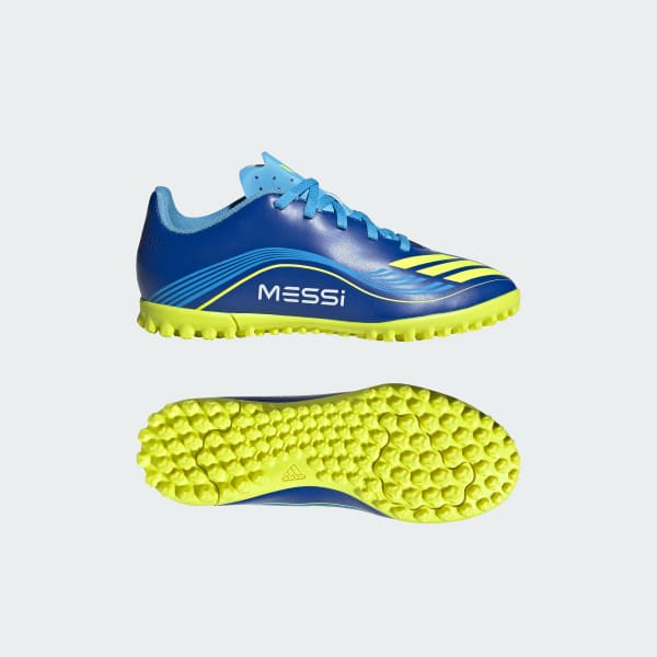 Azul Tacos de Fútbol F50 Messi Club para Pasto Artificial para Niños