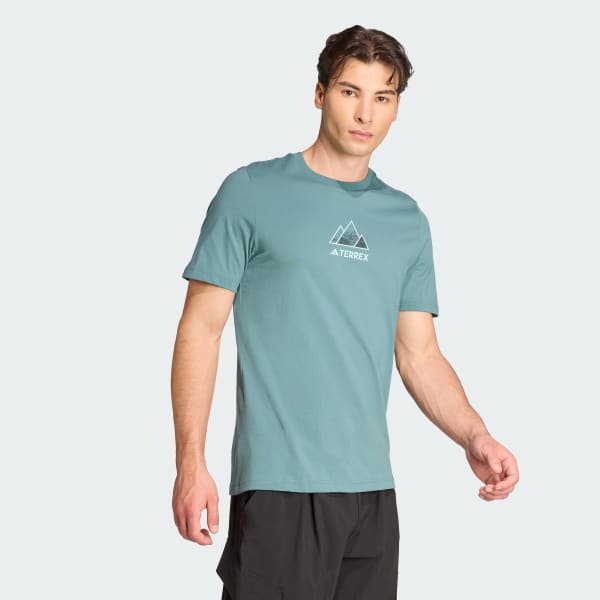 สีเขียว เสื้อยืดพิมพ์ลาย Terrex Outdoor Athlete