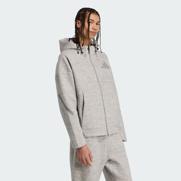adidas originalsスノーボードウェア　パーカー Lサイズ グレー adidas Z.N.E.プレミアム フルジップ パーカー - グレー | アディダス