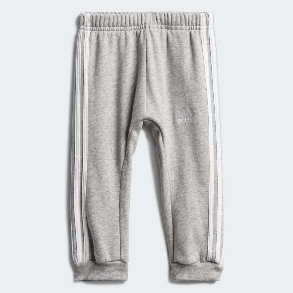 Branco Conjunto em Fleece 3-Stripes