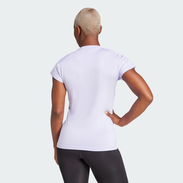 Violeta Camiseta AEROREADY Train Essentials Minimal Branding V-Neck