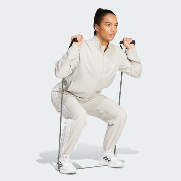 Beige Train Essentials 3-Stripes Woven Bukse