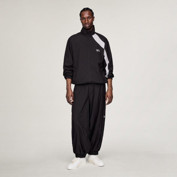 Noir VESTE Y-3 RAW EDGE 3 STRIPES NYLON SHEL