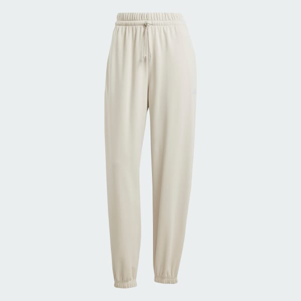 Beige Pantalón con puños Essentials Logo Pequeño Felpa Francesa