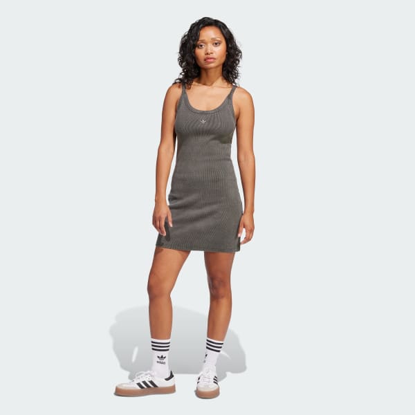 Schwarz Ribbed Minikleid