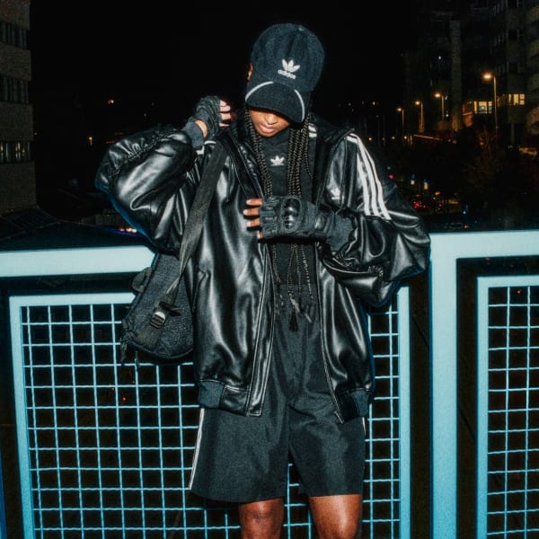 Adidas originals store faux leather jacket