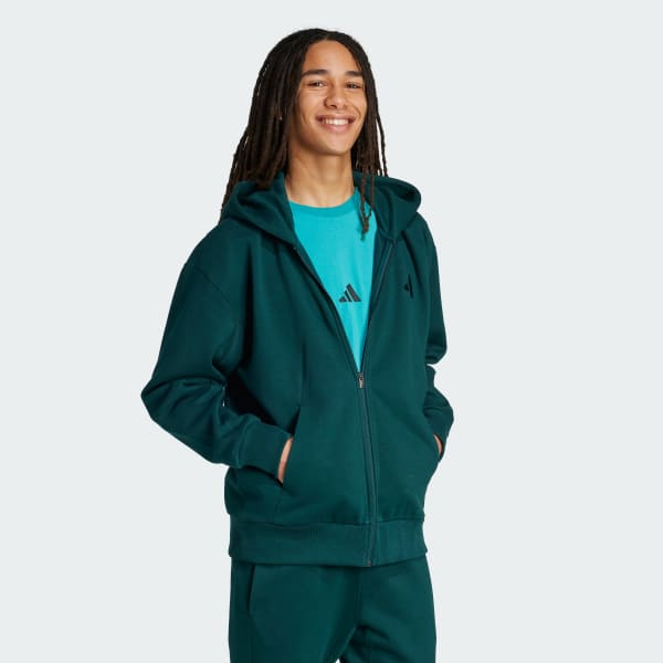 Vert Veste à capuche entièrement zippée molleton ALL SZN