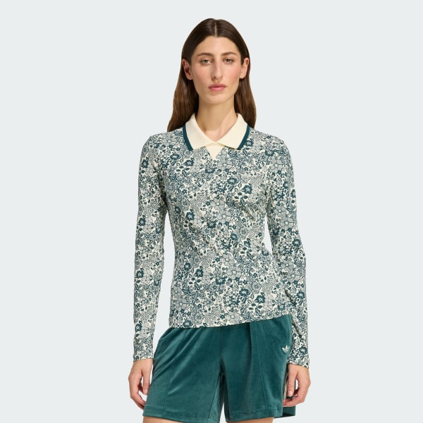 biela Celovzorované tričko s dlhým rukávom adidas Originals X Liberty London