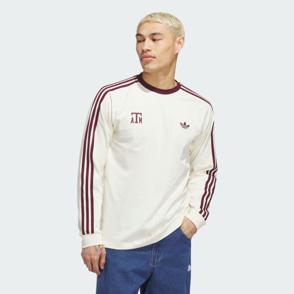 Texas A&M Aggies x Originals Jersey Cotton 3-Stripes Long Sleeve Tee