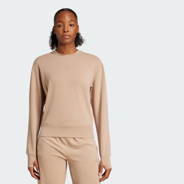 Marron Sweat-shirt ras-du-cou d'échauffement Designed-for-Training