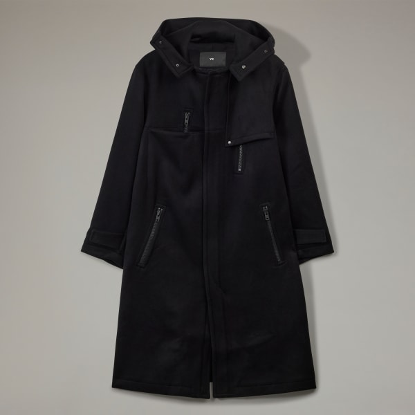 Black Y-3 울 코트