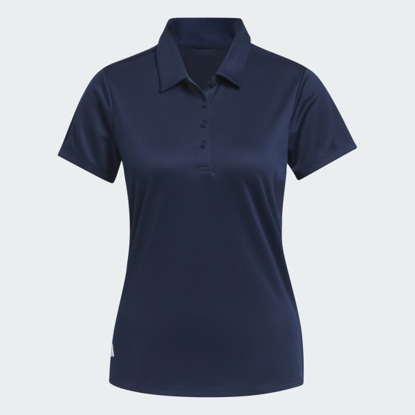 Blau Solid Performance Short Sleeve Poloshirt für Damen