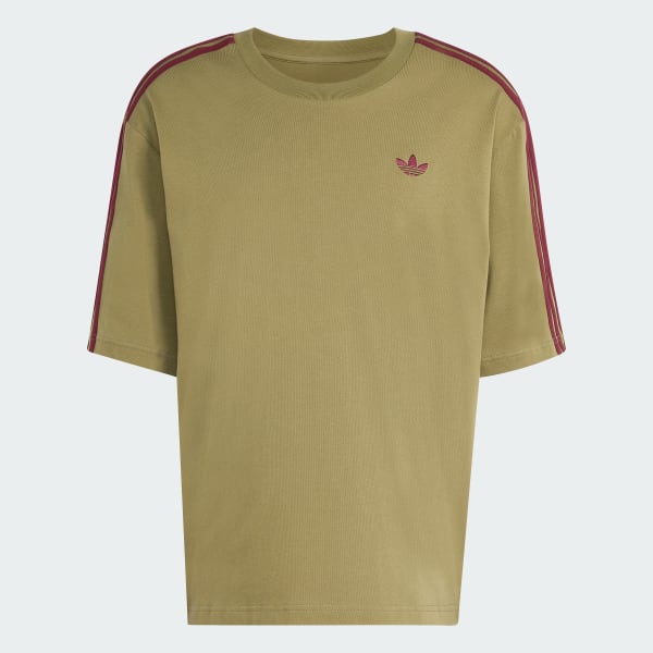 Gronn ADICOLOR 3-STRIPES OVERSIZED T-SKJORTE