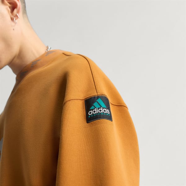 adidas Equipment Reflective Embroidery Crew - Brown | Free