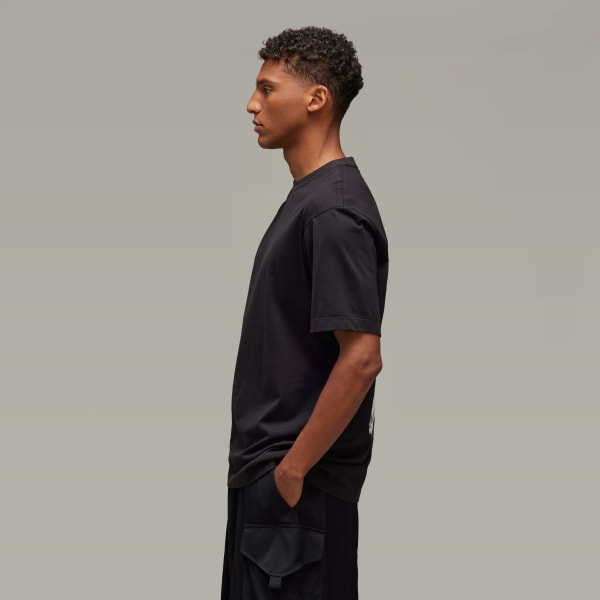 Black Y-3 그래픽 반팔 티
