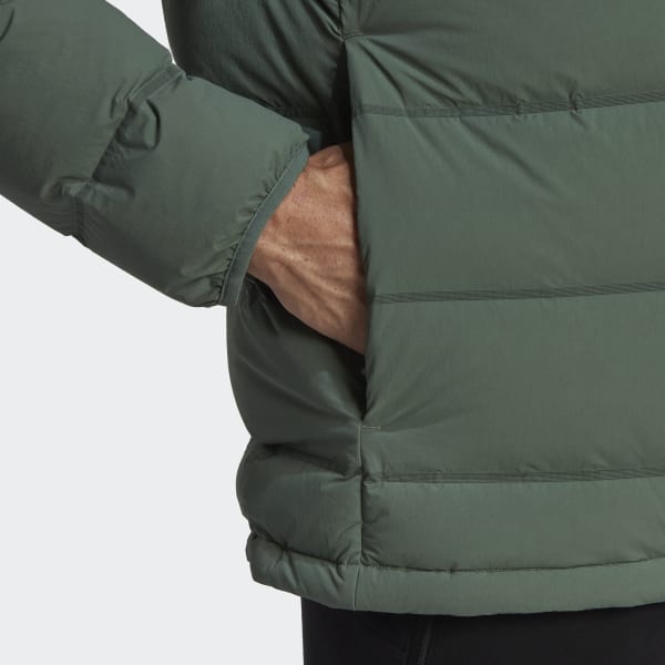 Zielony Helionic Stretch Hooded Down Jacket IQG33