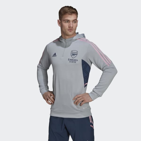 Siva Tepláková bunda Arsenal Condivo 22 Hooded ZL408