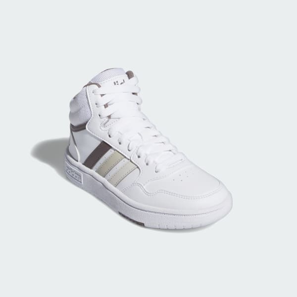 White Hoops Mid Shoes