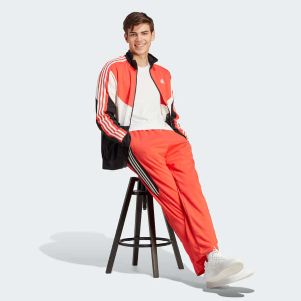 adidas Colorblock Track Suit - Red, Men's Lifestyle