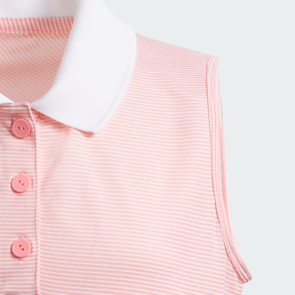 Pink Ottoman Striped Sleeveless Polo Shirt