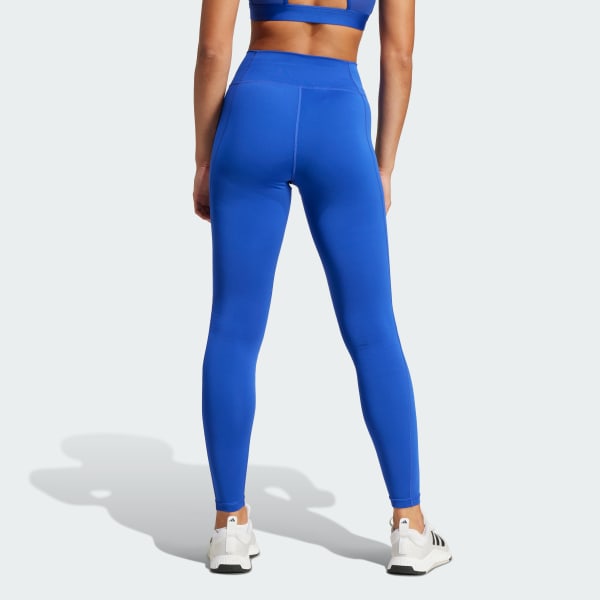 Azul Calzas Largas Train Essentials Logo Grande Tiro Alto