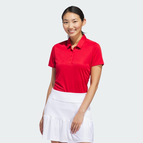 Rojo Playera Polo Manga Corta Solid Performance Mujer